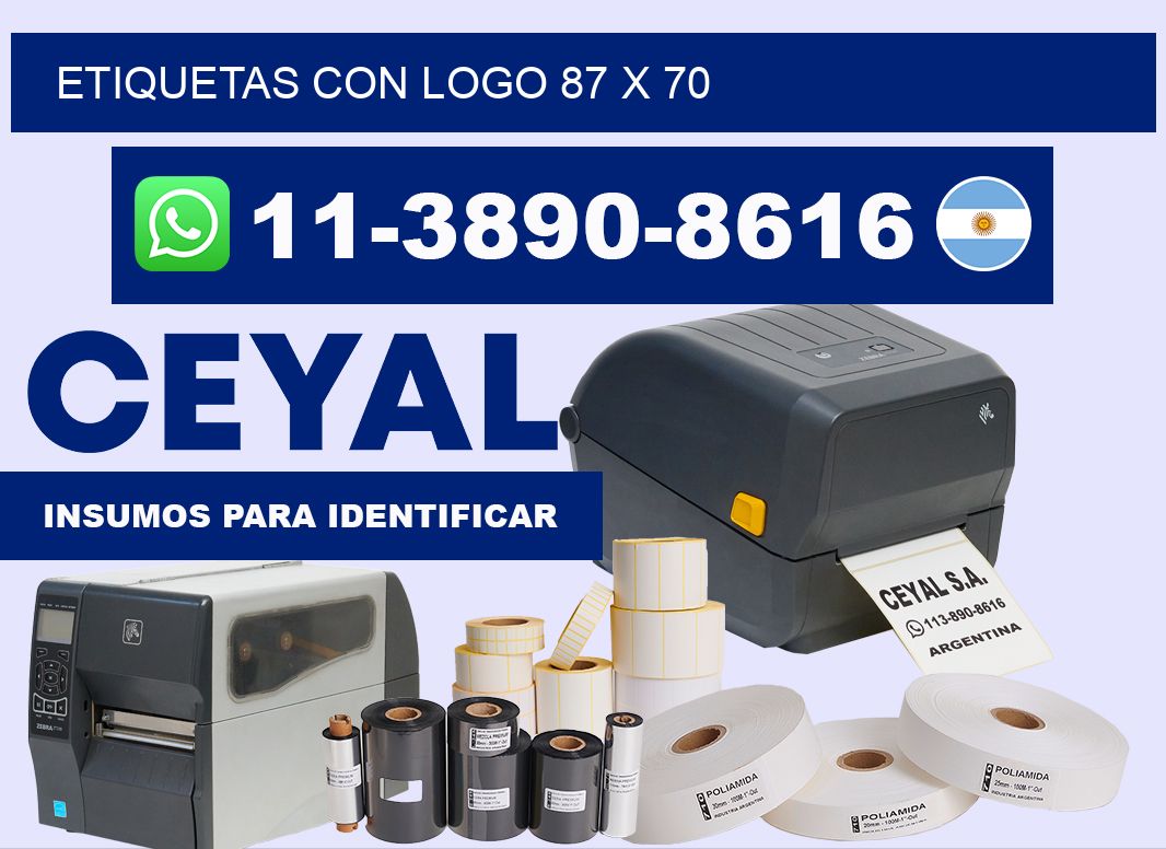 Etiquetas con logo 87 x 70