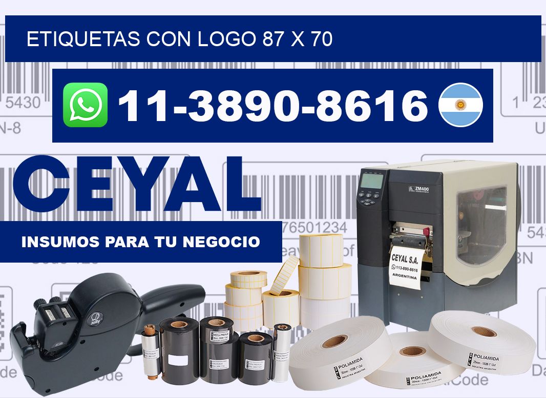 Etiquetas con logo 87 x 70