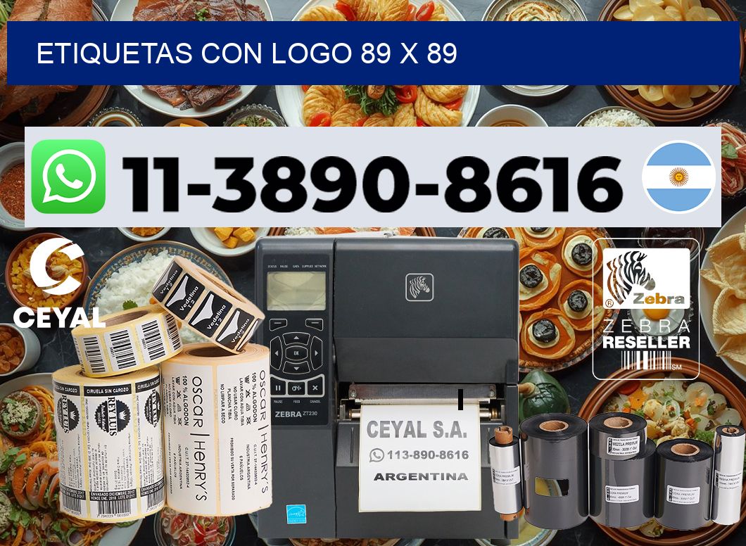 Etiquetas con logo 89 x 89
