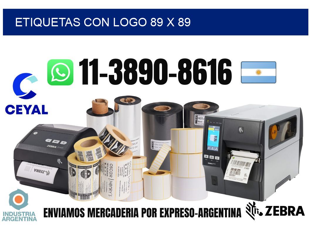 Etiquetas con logo 89 x 89