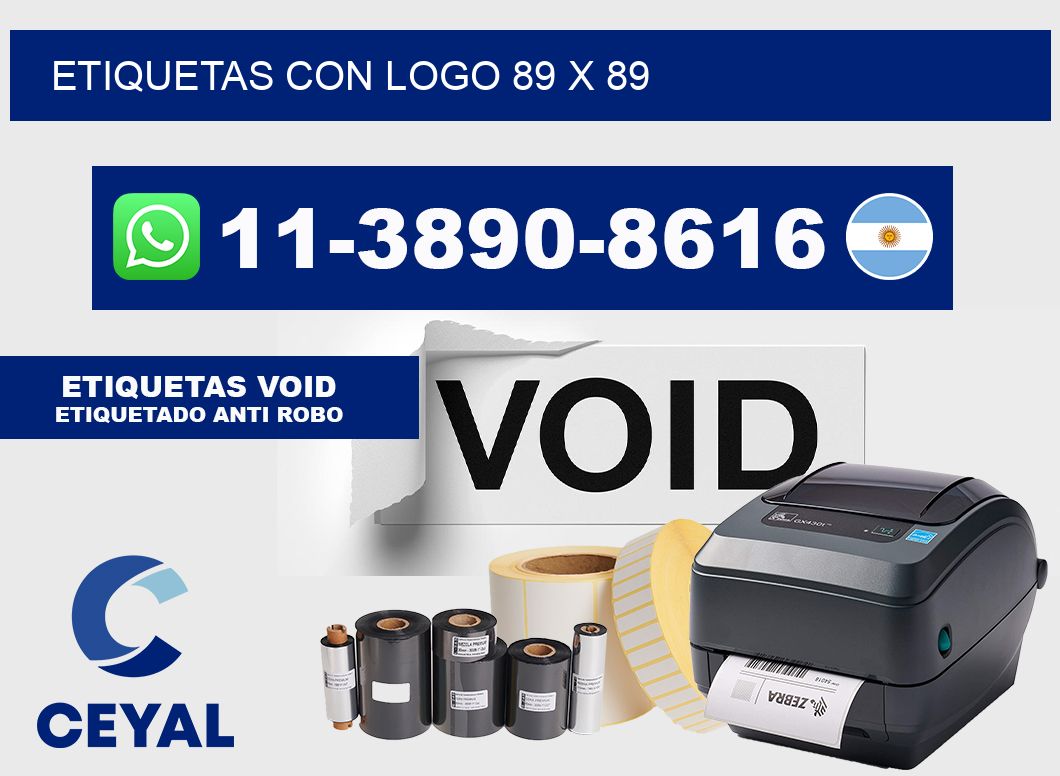Etiquetas con logo 89 x 89