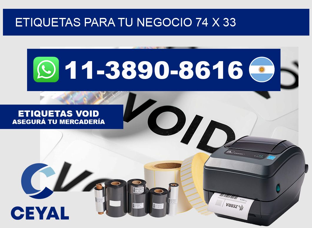 Etiquetas para tu negocio 74 x 33