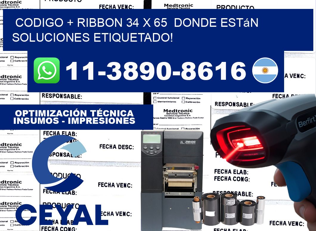 codigo + ribbon 34 x 65  donde están soluciones etiquetado!