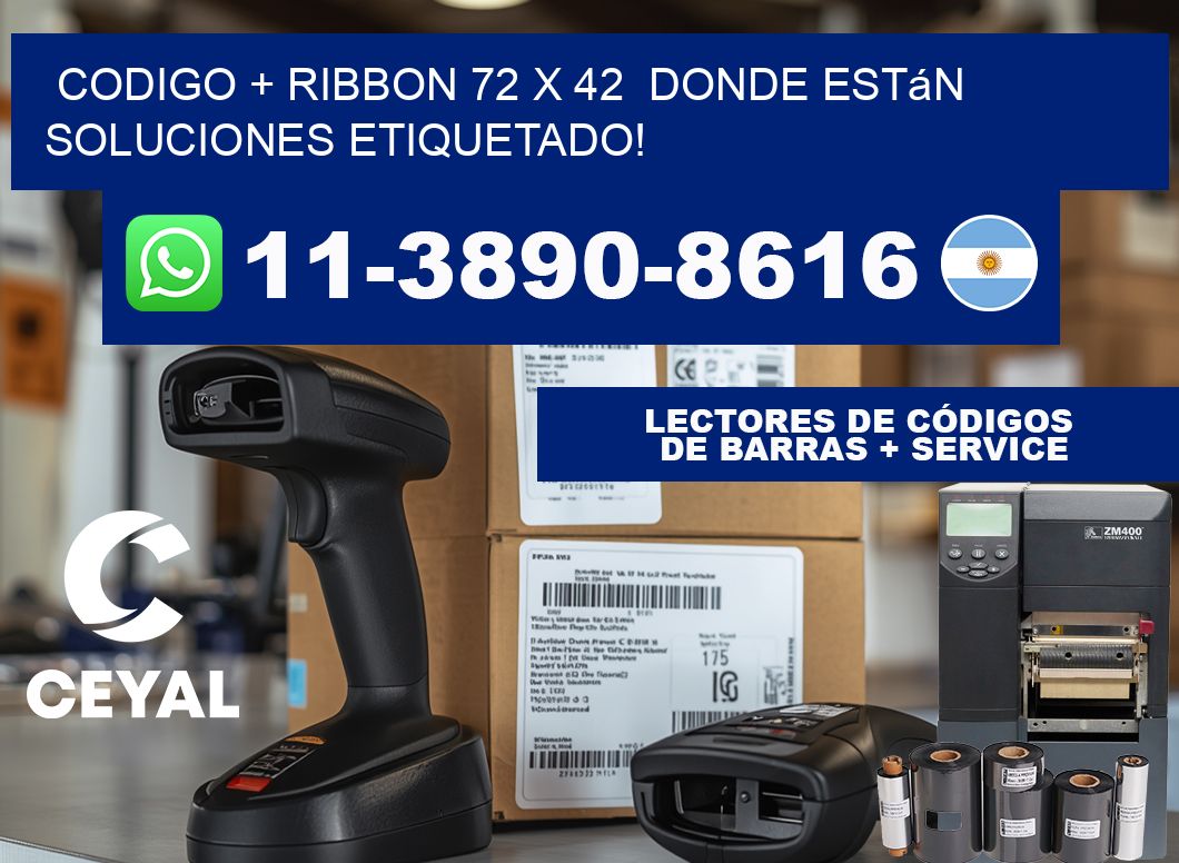 codigo + ribbon 72 x 42  donde están soluciones etiquetado!