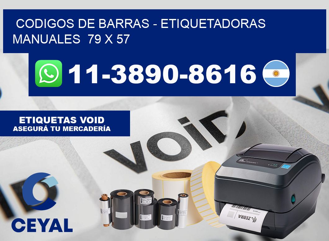 codigos de barras - Etiquetadoras Manuales 79 x 57
