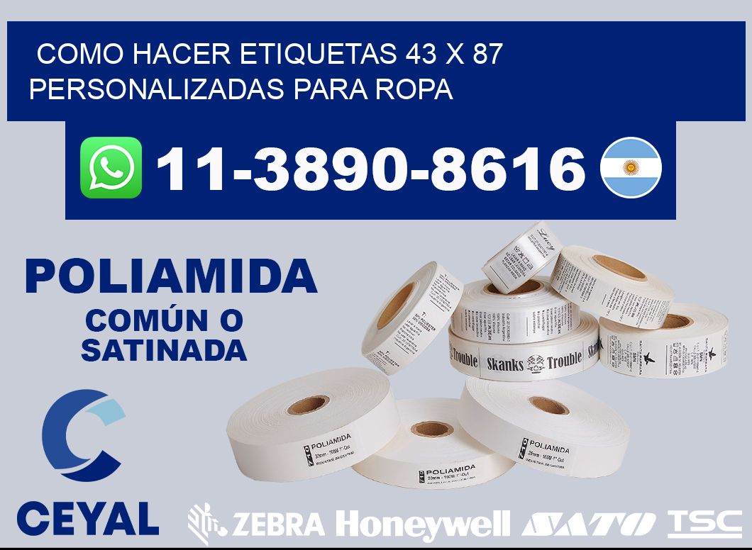 como hacer etiquetas 43 x 87 personalizadas para ropa