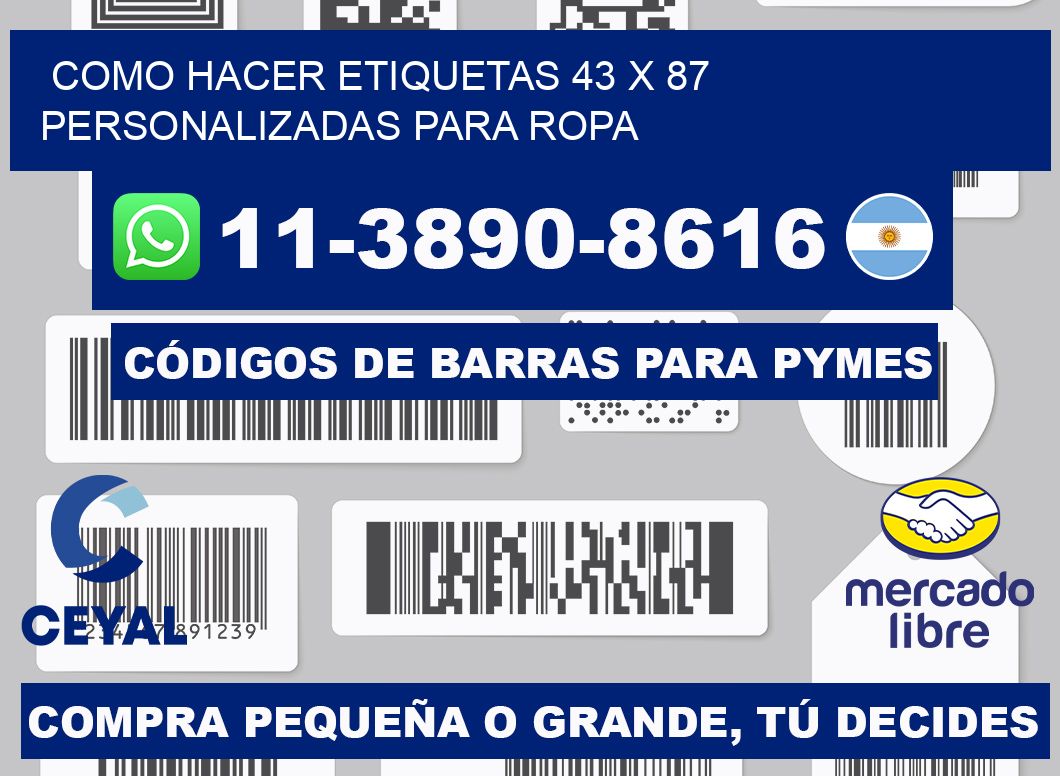 como hacer etiquetas 43 x 87 personalizadas para ropa