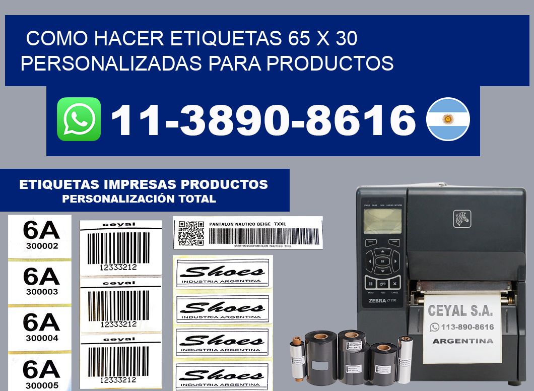 como hacer etiquetas 65 x 30 personalizadas para productos