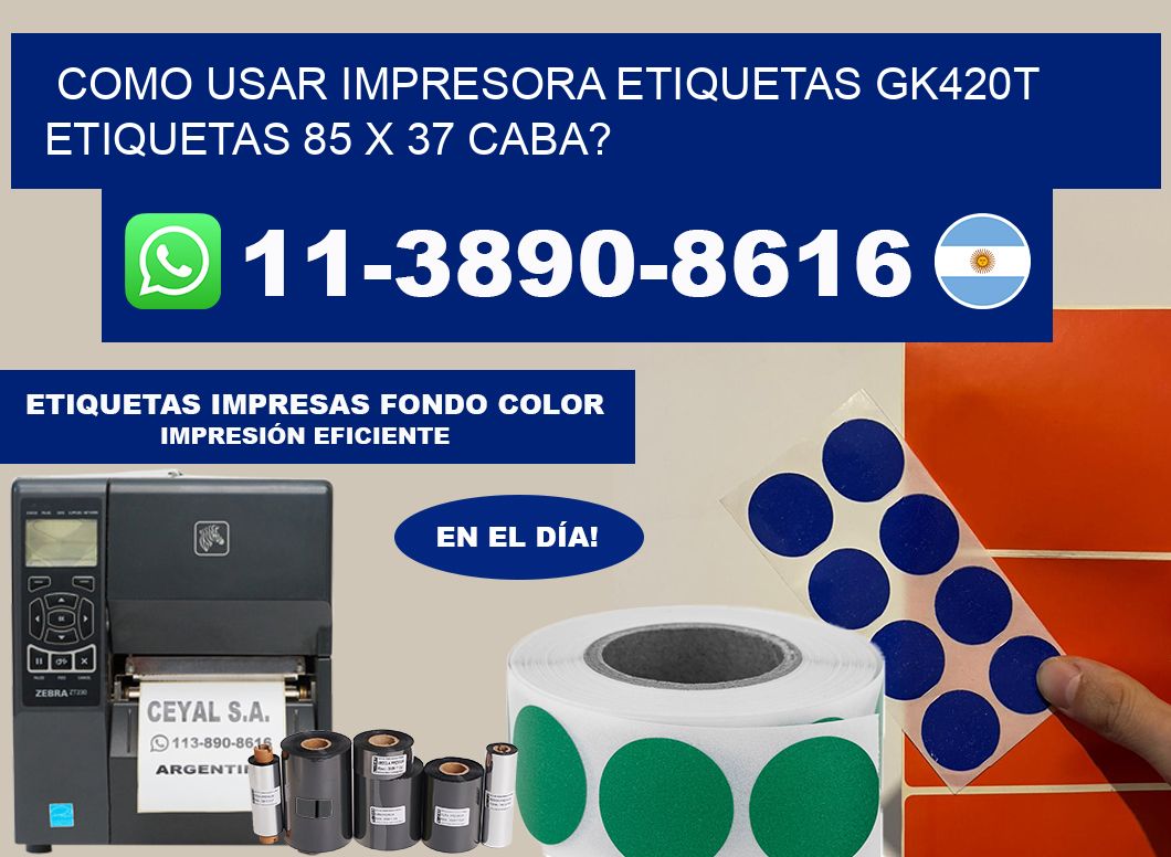 como usar impresora etiquetas gk420t etiquetas 85 x 37 CABA?