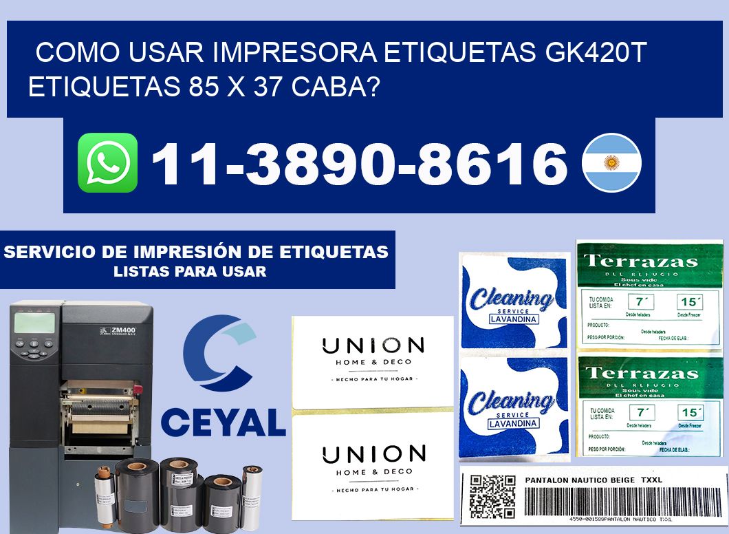 como usar impresora etiquetas gk420t etiquetas 85 x 37 CABA?
