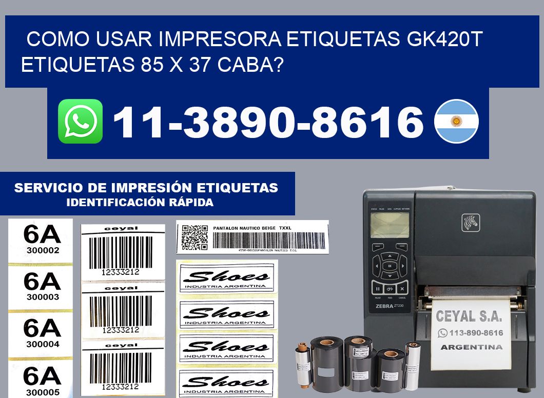 como usar impresora etiquetas gk420t etiquetas 85 x 37 CABA?
