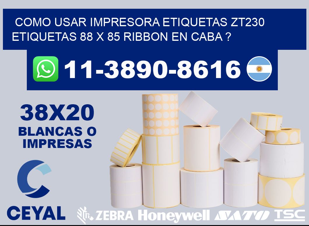como usar impresora etiquetas zt230 etiquetas 88 x 85 ribbon en CABA ?