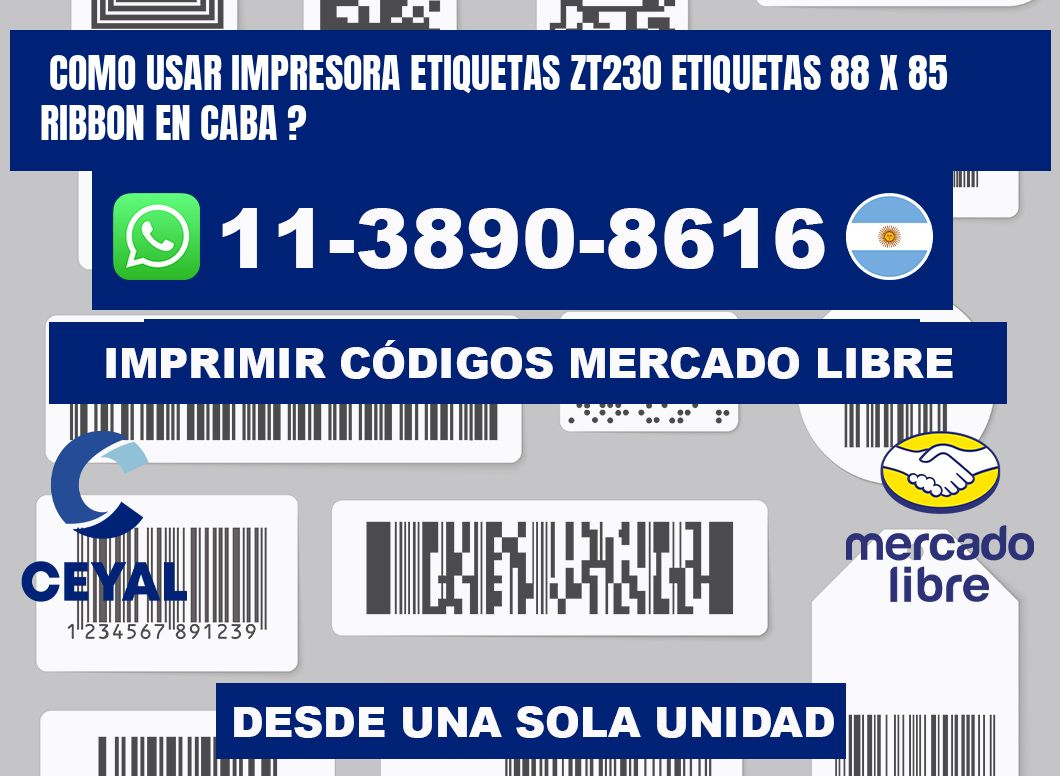 como usar impresora etiquetas zt230 etiquetas 88 x 85 ribbon en CABA ?