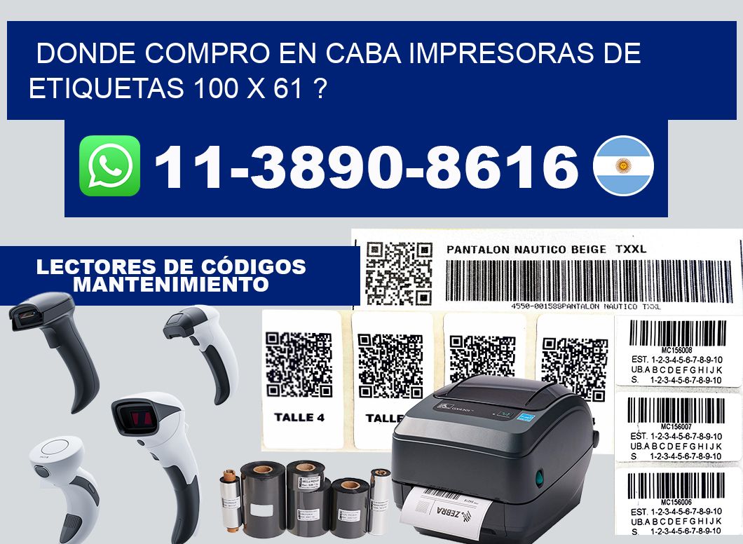 donde compro en CABA impresoras de etiquetas 100 x 61 ?