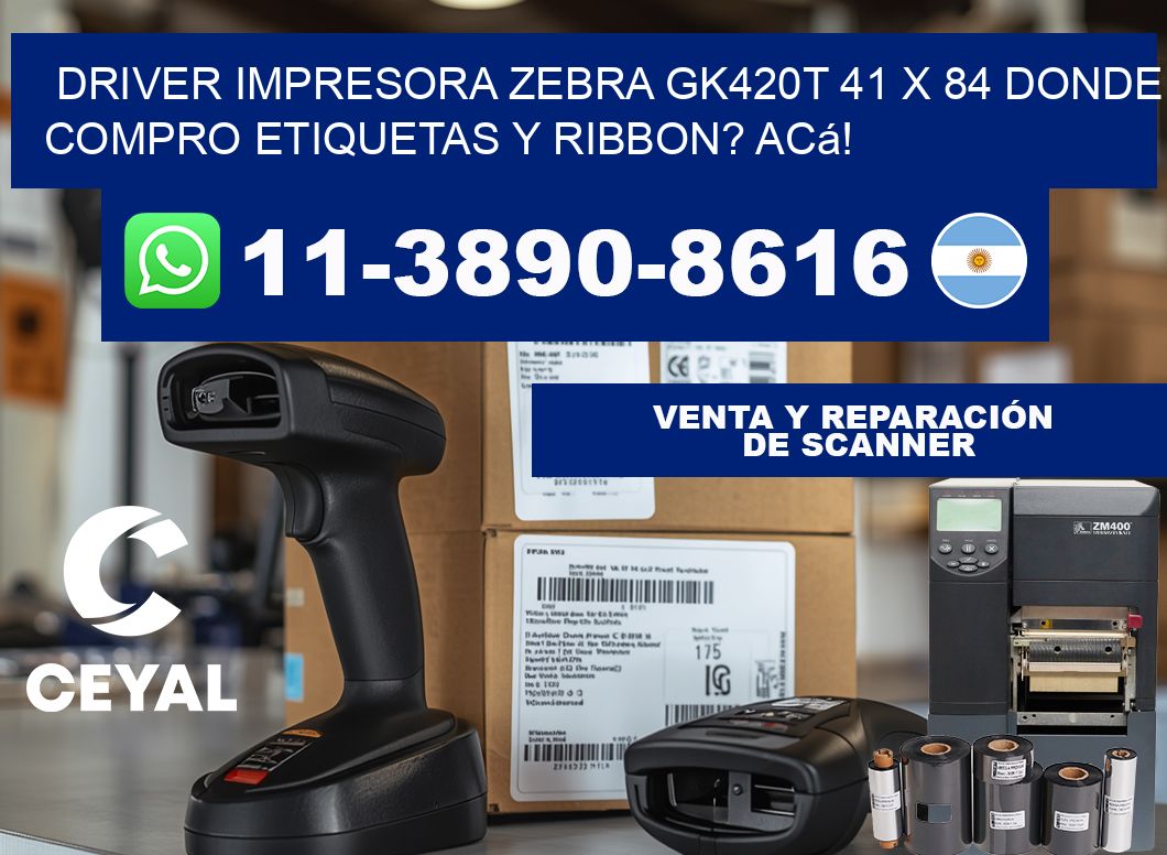 driver impresora zebra gk420t 41 x 84 Donde compro etiquetas y ribbon? Acá!