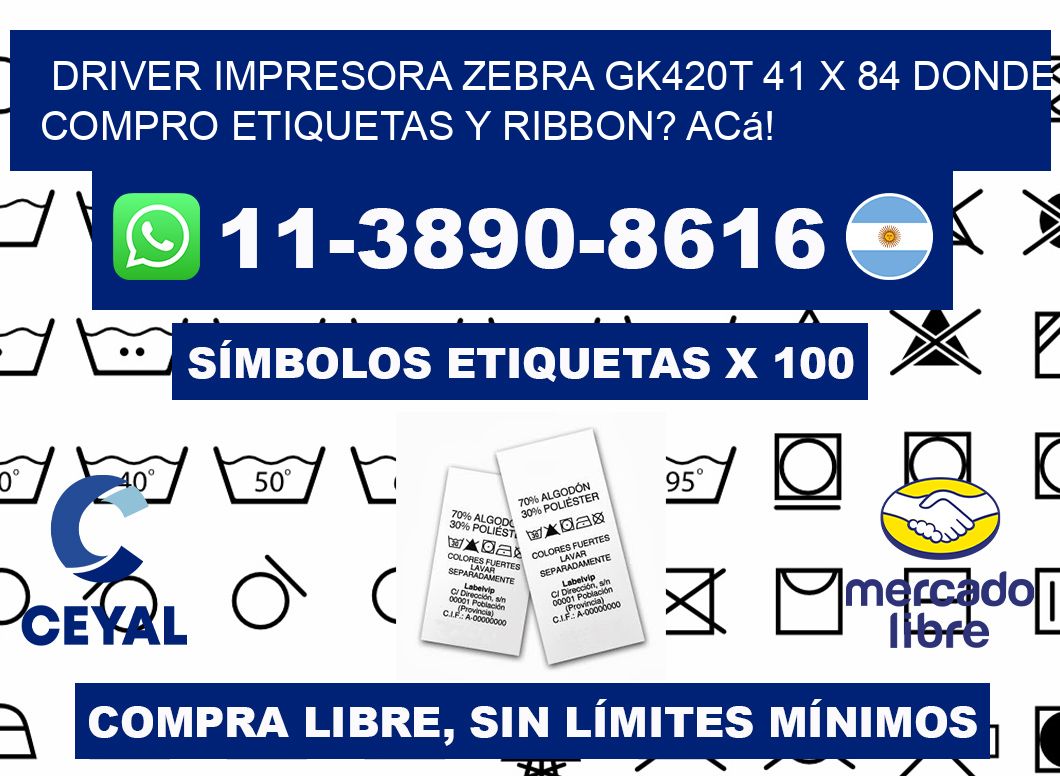driver impresora zebra gk420t 41 x 84 Donde compro etiquetas y ribbon? Acá!