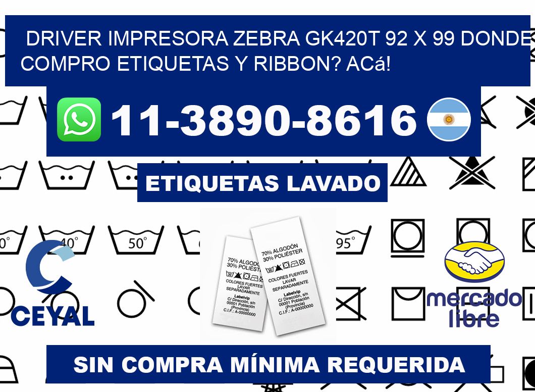 driver impresora zebra gk420t 92 x 99 Donde compro etiquetas y ribbon? Acá!