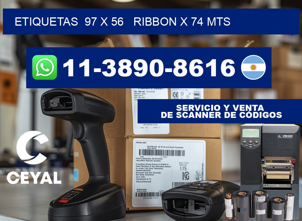 etiquetas  97 x 56   ribbon x 74 mts