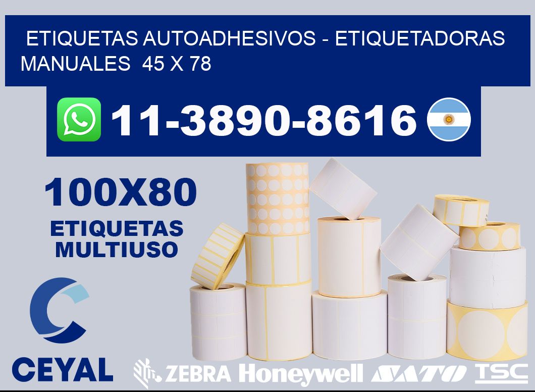 etiquetas autoadhesivos – Etiquetadoras Manuales  45 x 78