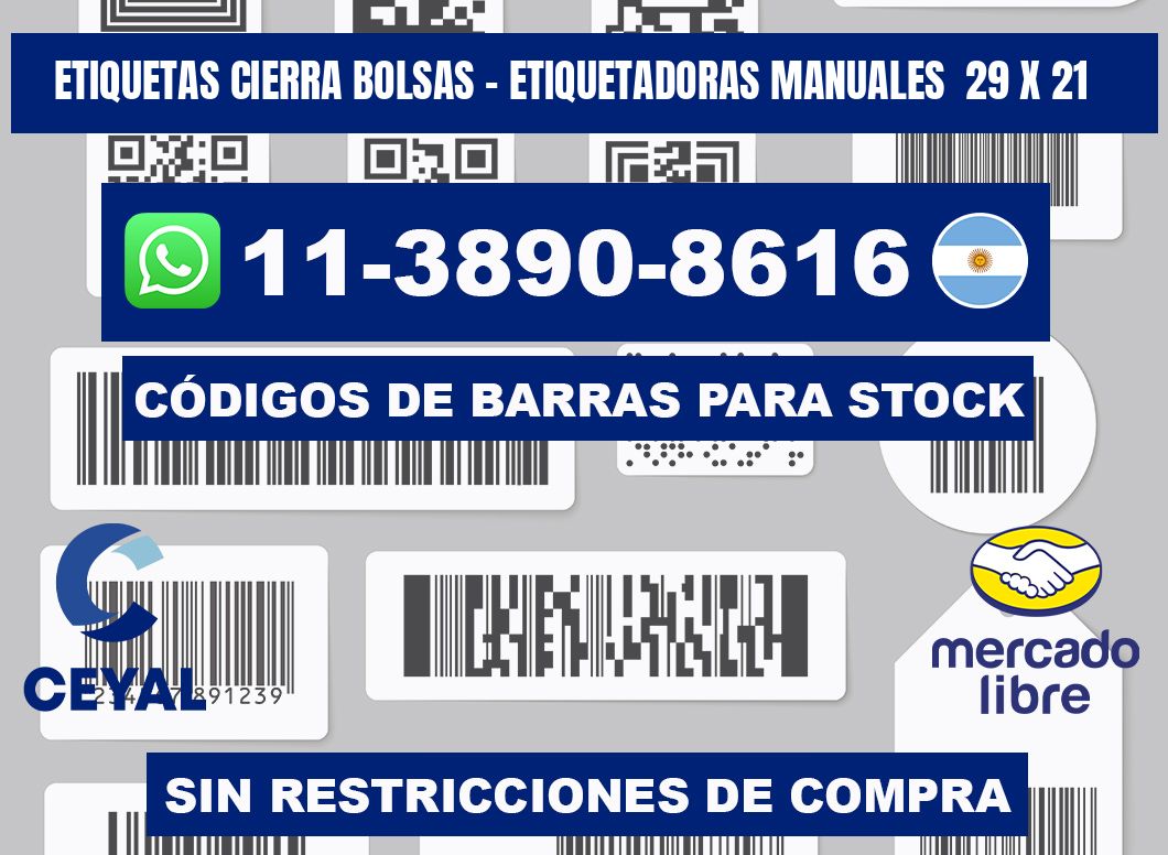 etiquetas cierra bolsas - Etiquetadoras Manuales 29 x 21