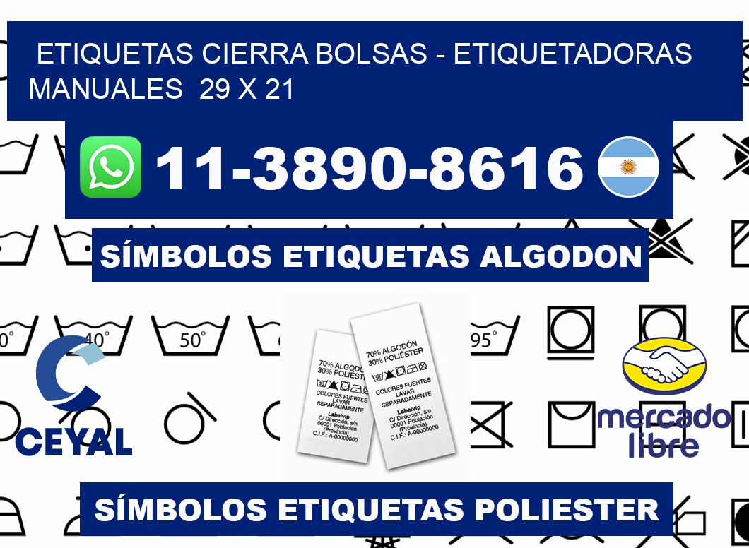 etiquetas cierra bolsas - Etiquetadoras Manuales 29 x 21