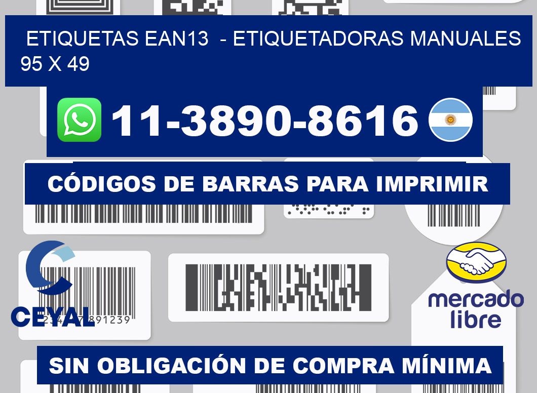 etiquetas ean13  - Etiquetadoras Manuales  95 x 49