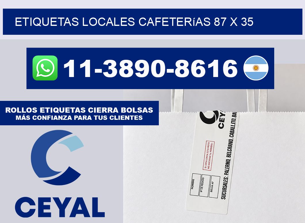 etiquetas locales cafeterías 87 x 35