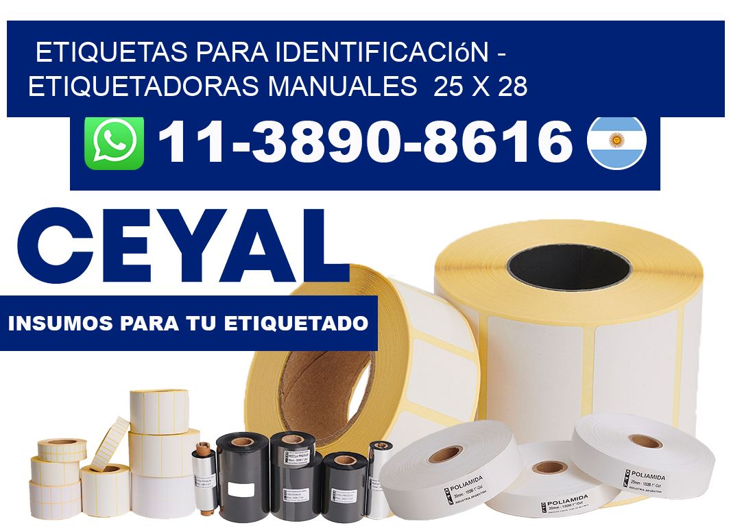 etiquetas para identificación - Etiquetadoras Manuales  25 x 28