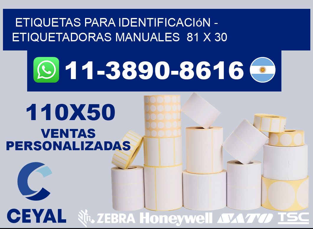 etiquetas para identificación - Etiquetadoras Manuales  81 x 30