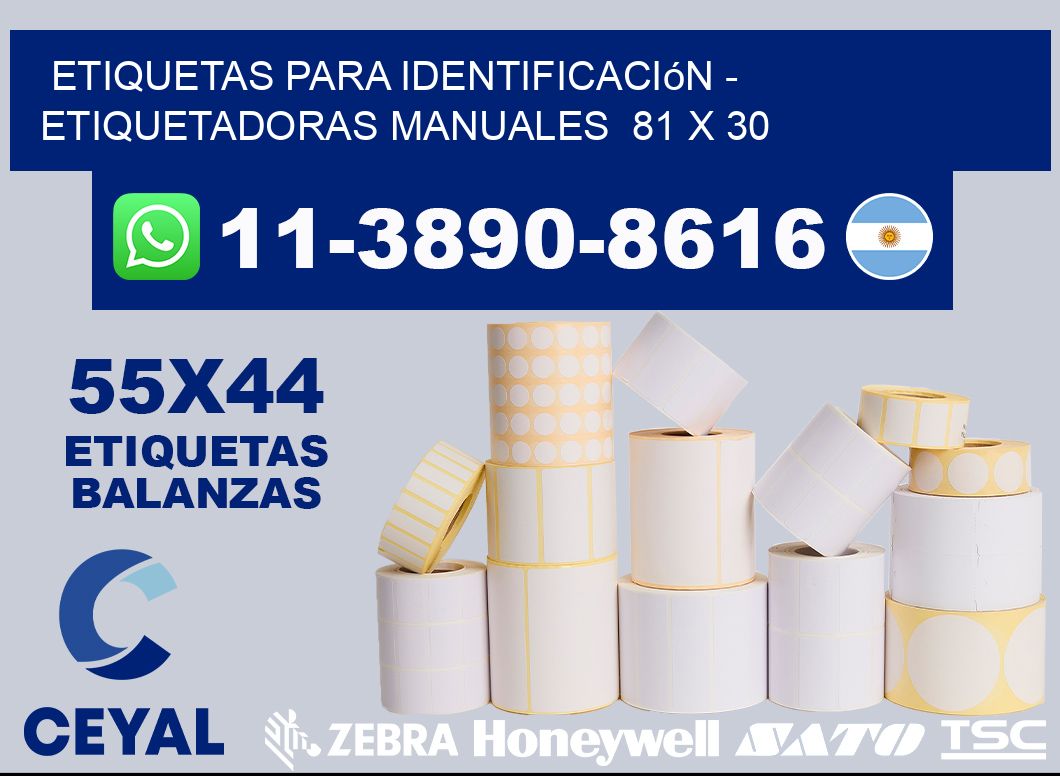 etiquetas para identificación - Etiquetadoras Manuales  81 x 30