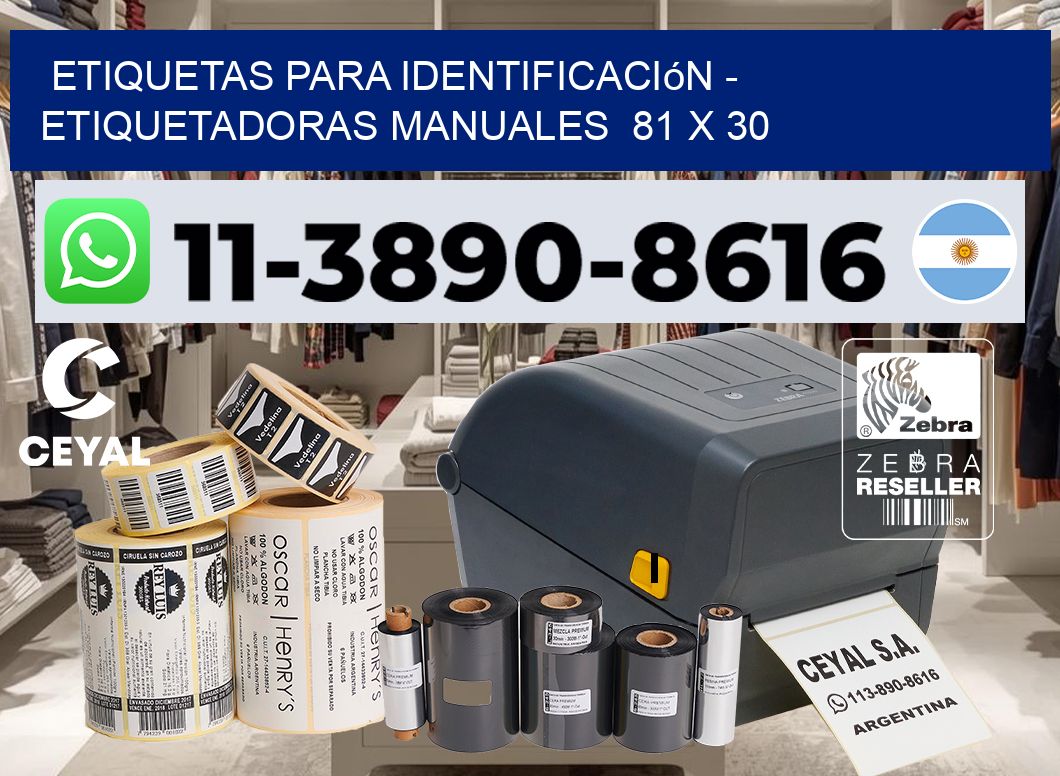 etiquetas para identificación - Etiquetadoras Manuales  81 x 30