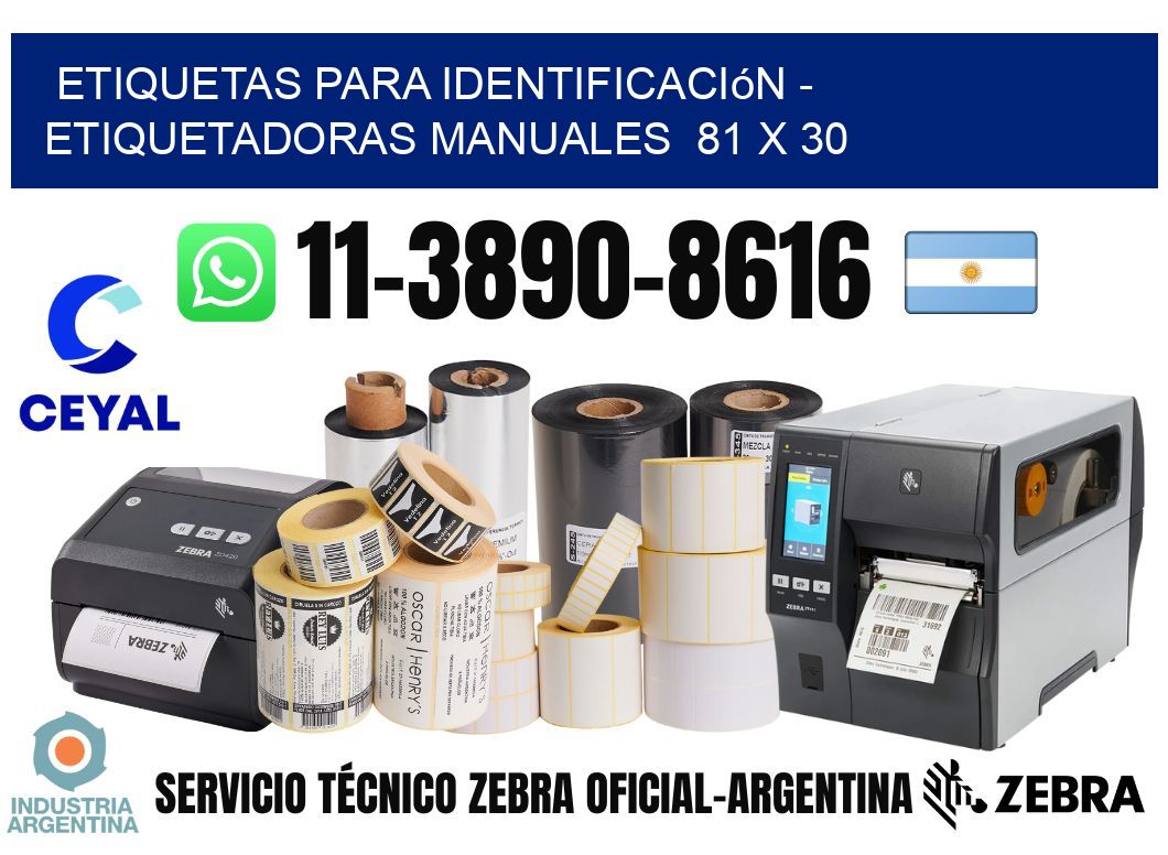 etiquetas para identificación - Etiquetadoras Manuales  81 x 30