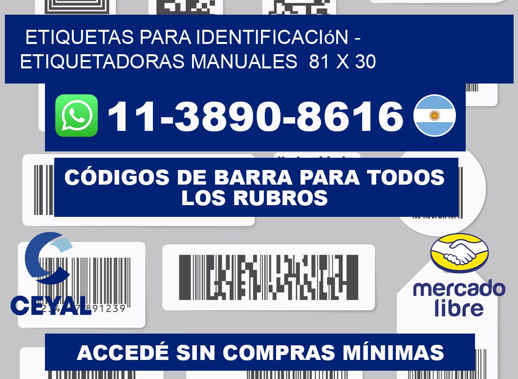etiquetas para identificación - Etiquetadoras Manuales  81 x 30