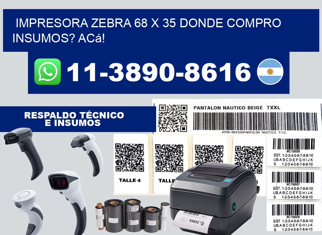 impresora zebra 68 x 35 Donde compro insumos? Acá!