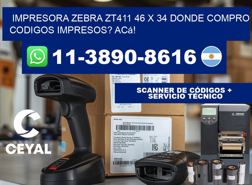 impresora zebra zt411 46 x 34 Donde compro codigos impresos? Acá!