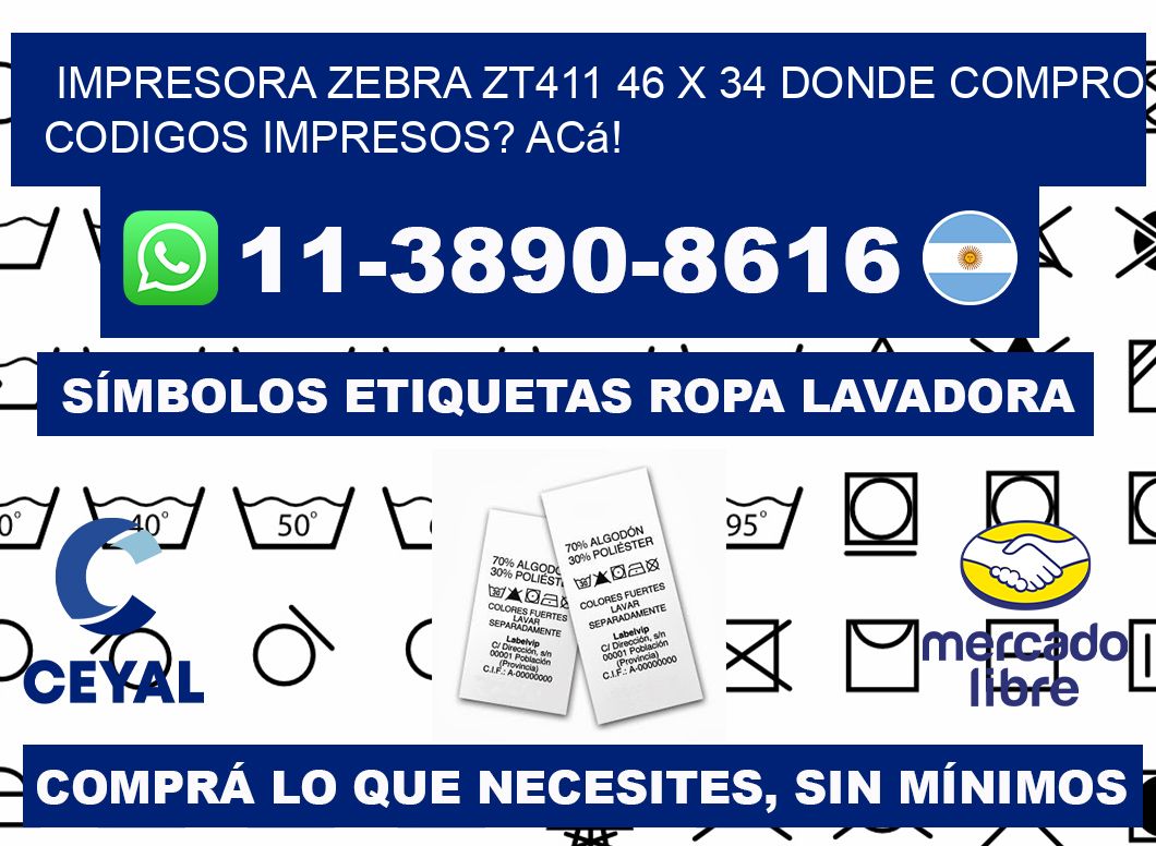 impresora zebra zt411 46 x 34 Donde compro codigos impresos? Acá!