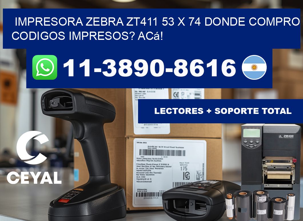 impresora zebra zt411 53 x 74 Donde compro codigos impresos? Acá!
