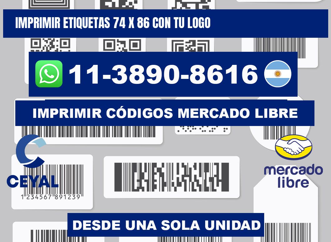 imprimir etiquetas 74 x 86 con tu logo