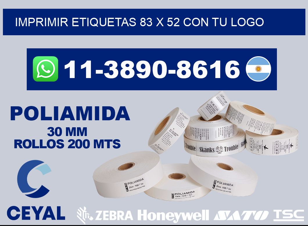 imprimir etiquetas 83 x 52 con tu logo