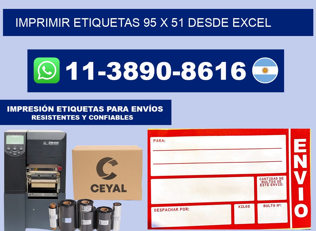 imprimir etiquetas 95 x 51 desde excel