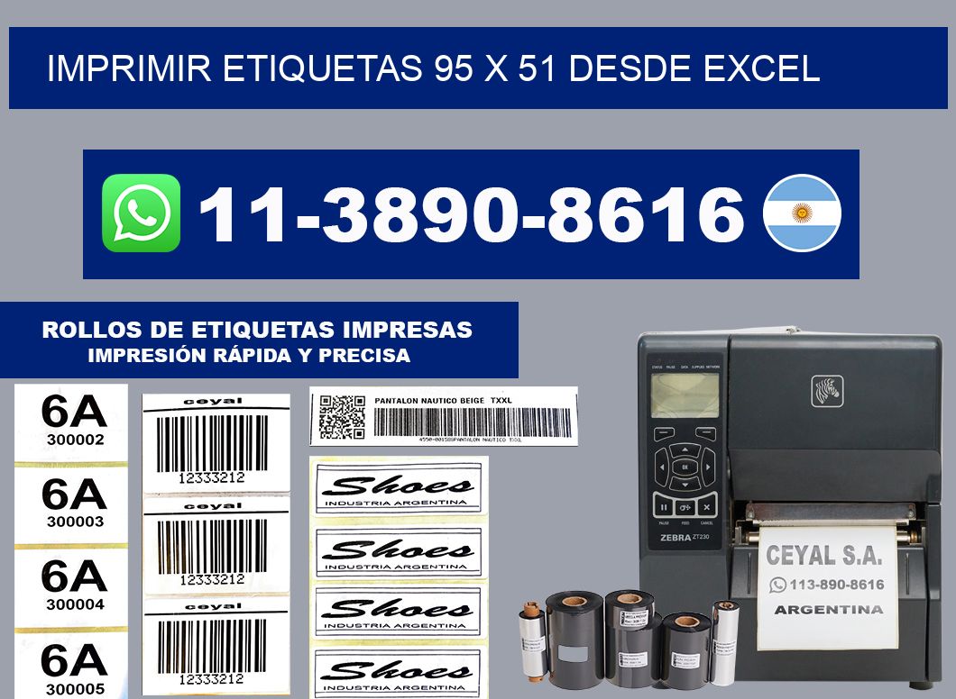 imprimir etiquetas 95 x 51 desde excel