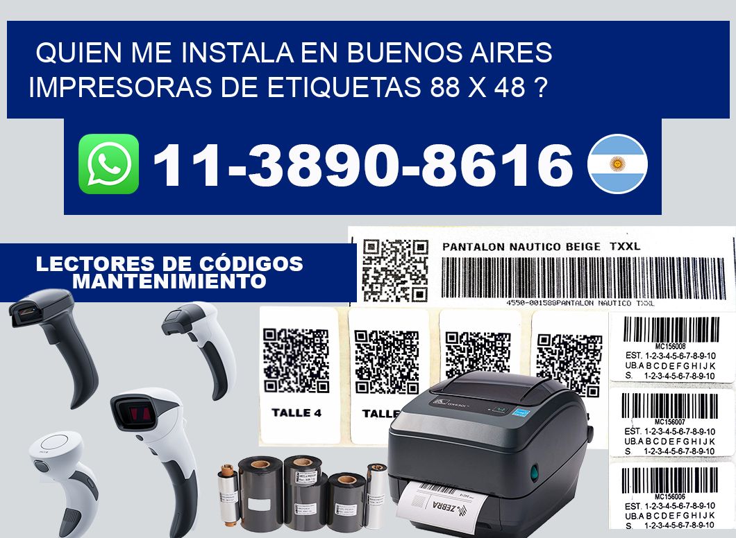 quien me instala en buenos aires impresoras de etiquetas 88 x 48 ?