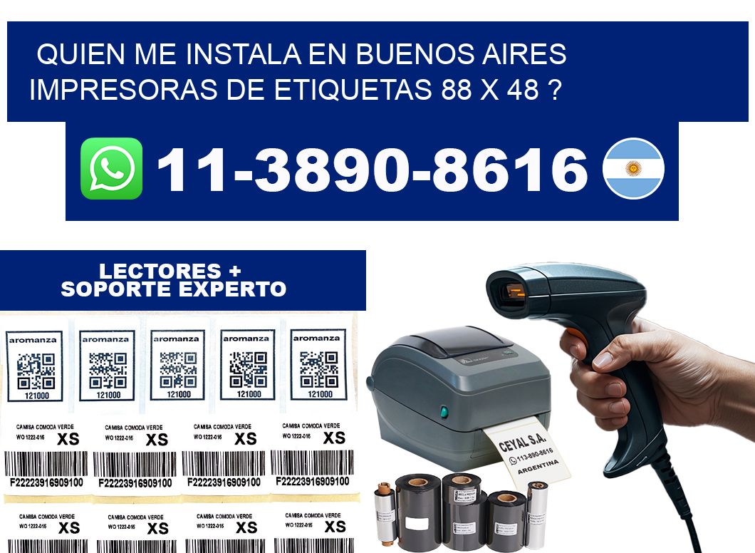 quien me instala en buenos aires impresoras de etiquetas 88 x 48 ?