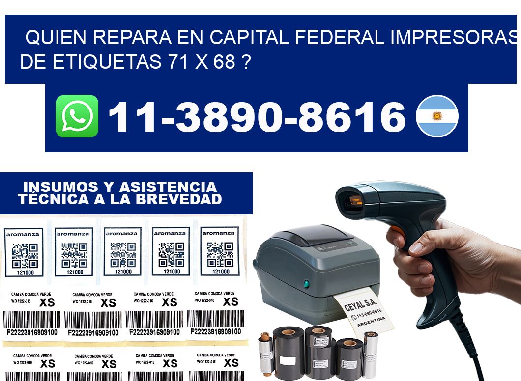 quien repara en capital federal impresoras de etiquetas 71 x 68 ?