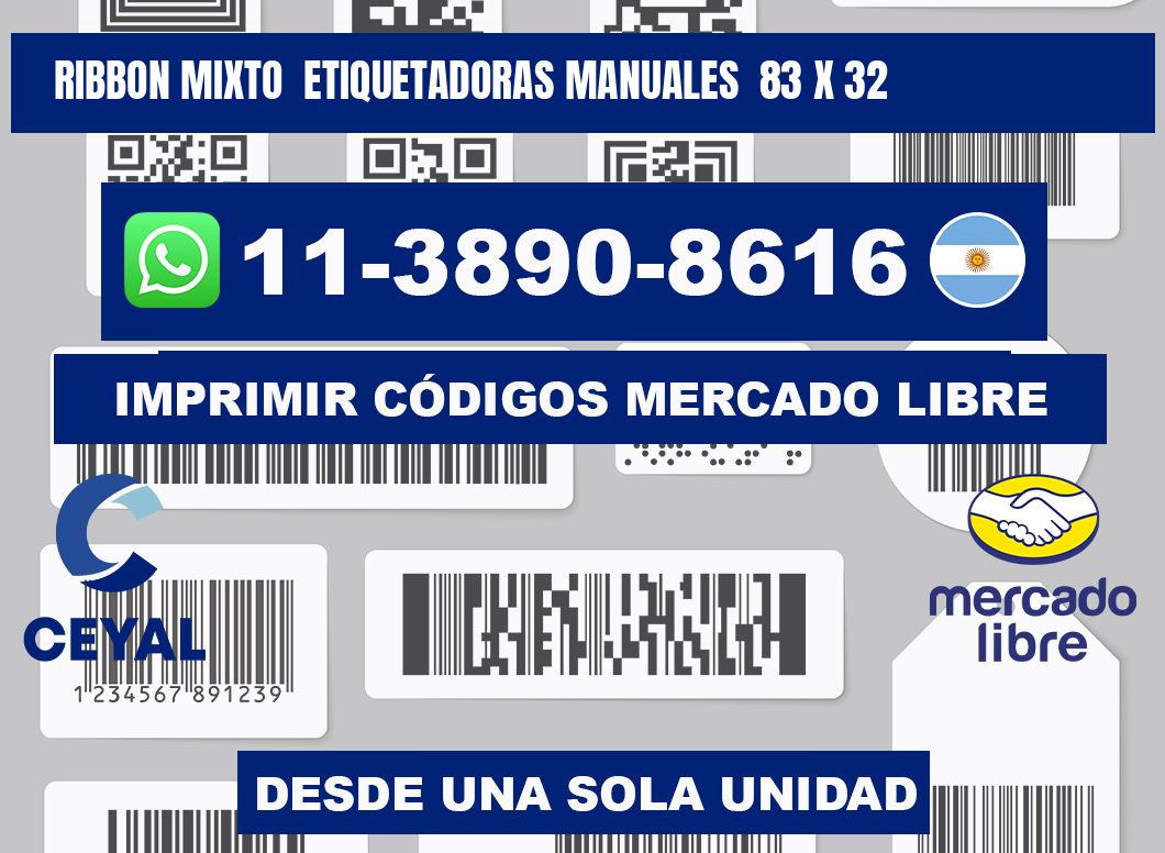 ribbon mixto  Etiquetadoras Manuales  83 x 32