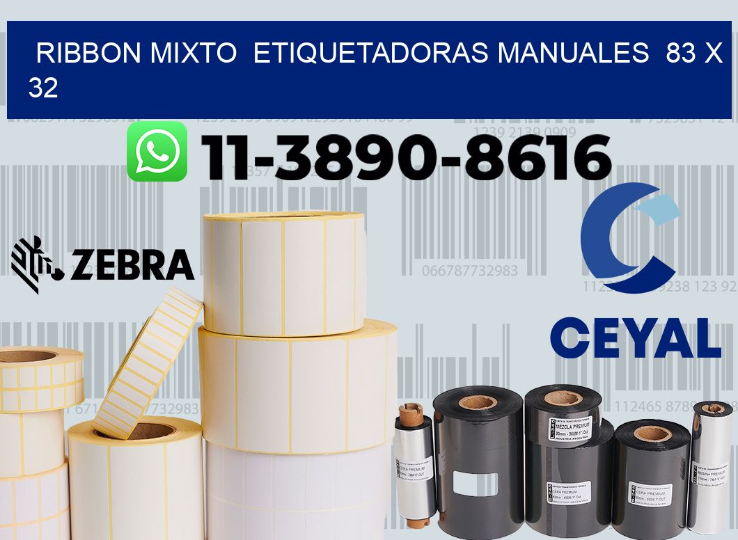 ribbon mixto  Etiquetadoras Manuales  83 x 32