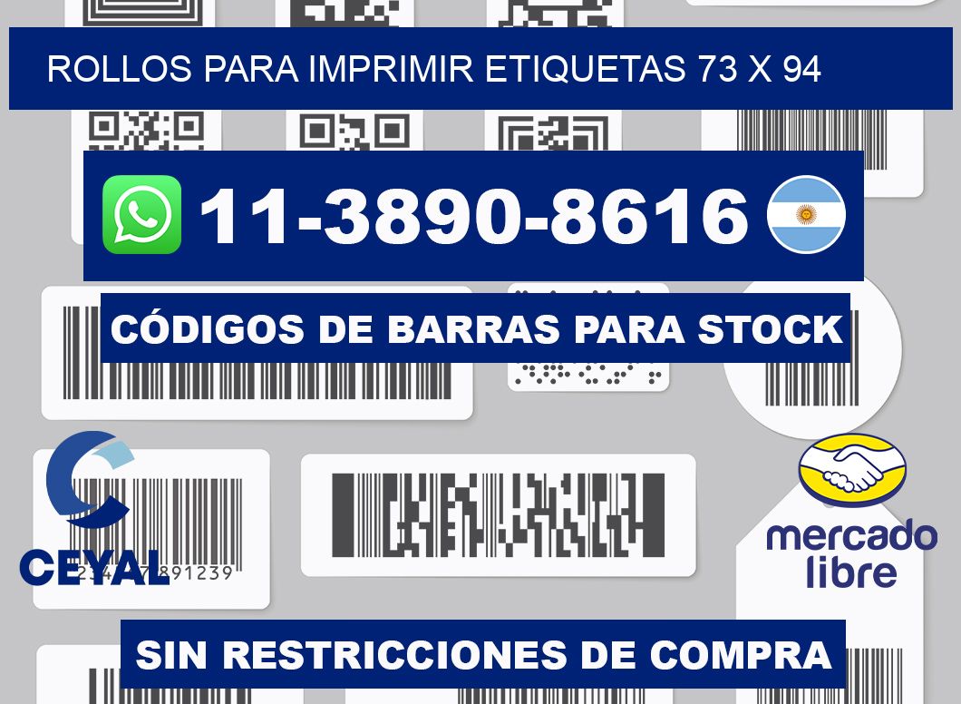 rollos para imprimir etiquetas 73 x 94