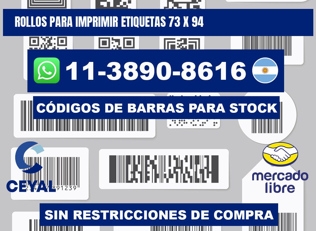 rollos para imprimir etiquetas 73 x 94