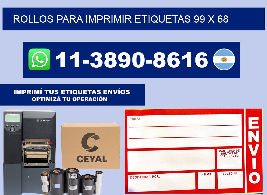 rollos para imprimir etiquetas 99 x 68