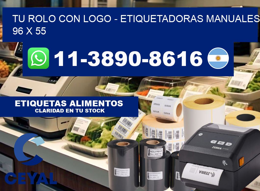 tu rolo con logo - Etiquetadoras Manuales  96 x 55